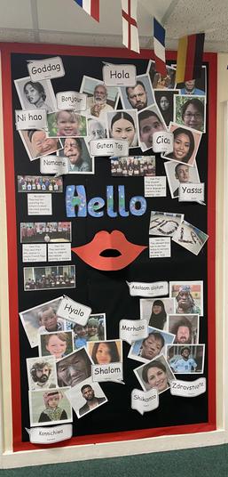 International hello display