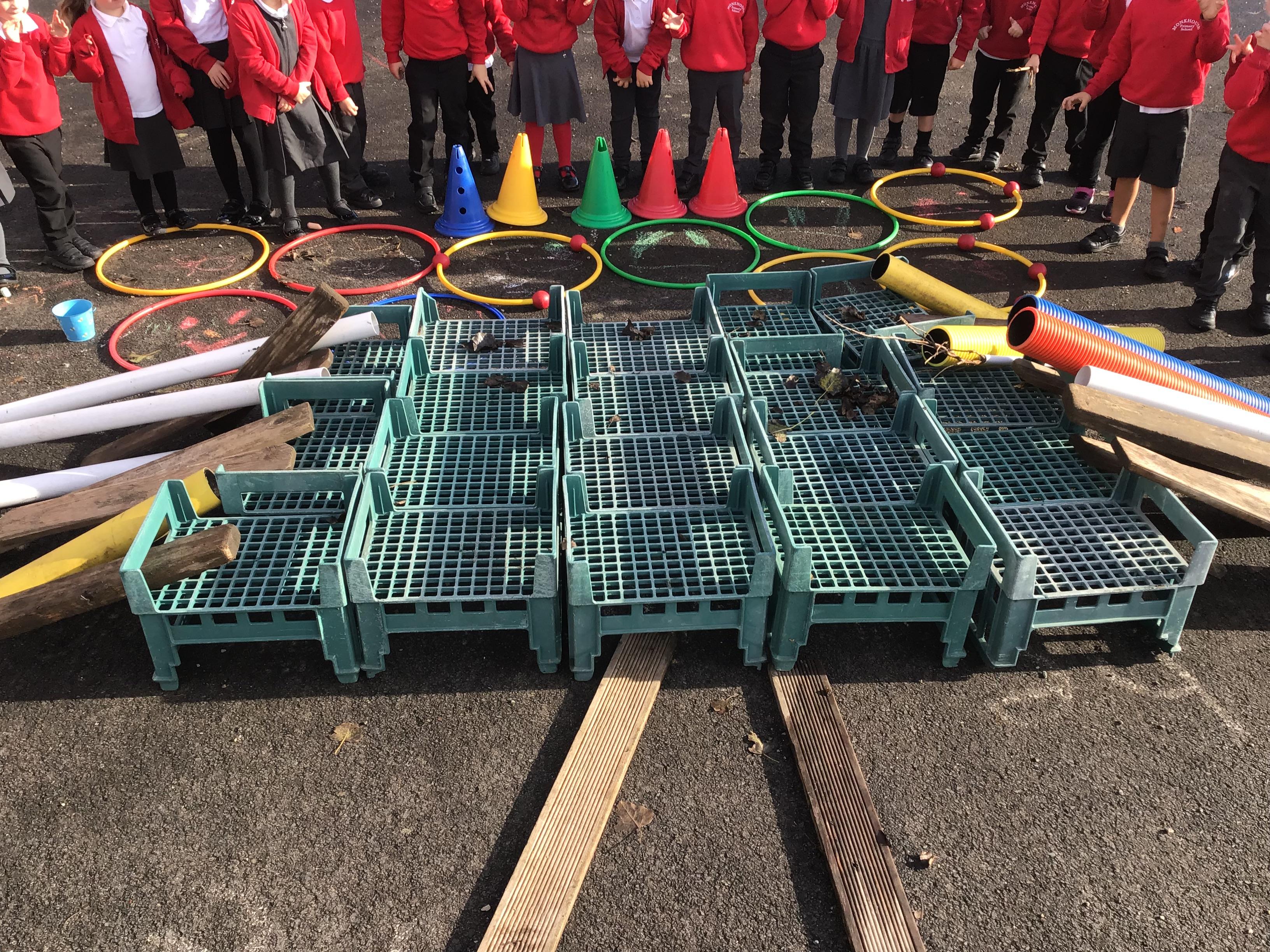 Reception made Ravana the ten headed demon using large loose parts